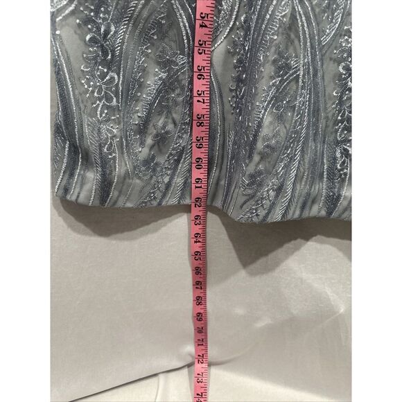 NEW $278 JS Collections [ 18‎ ] Rosalynn Embroidered V-Neck Column Gown S1326 - Picture 9 of 16